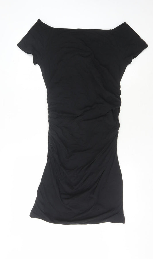 Boden Women's Black Stretch Off-the-Shoulder Dress