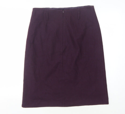 East Women's Purple Pencil Skirt, Size 10, Wool Blend