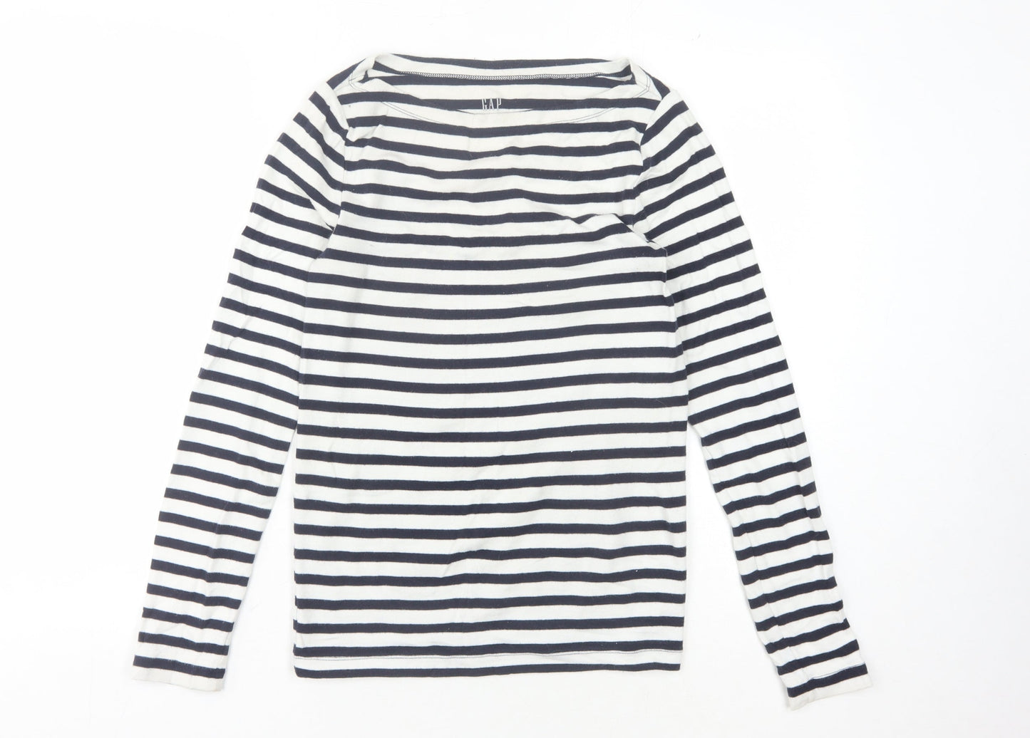 Gap Women's Multicoloured Striped Boat Neck T-Shirt S