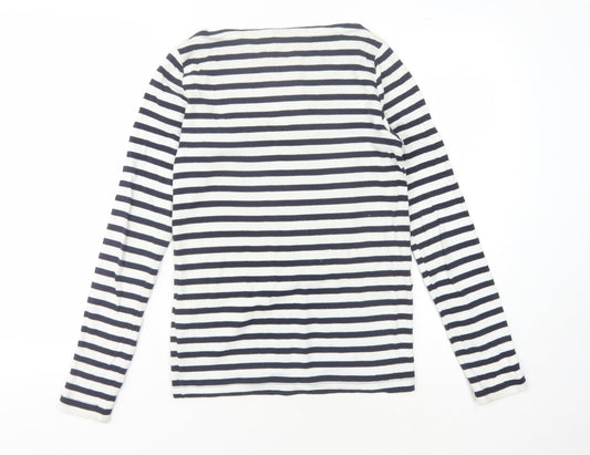 Gap Women's Multicoloured Striped Boat Neck T-Shirt S