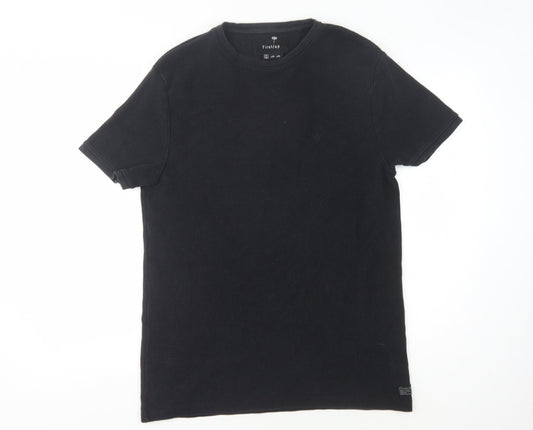 Firetrap Men's Black M Crew Neck T-Shirt Cotton Solid