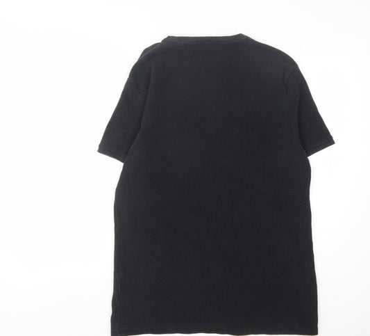 Firetrap Men's Black M Crew Neck T-Shirt Cotton Solid