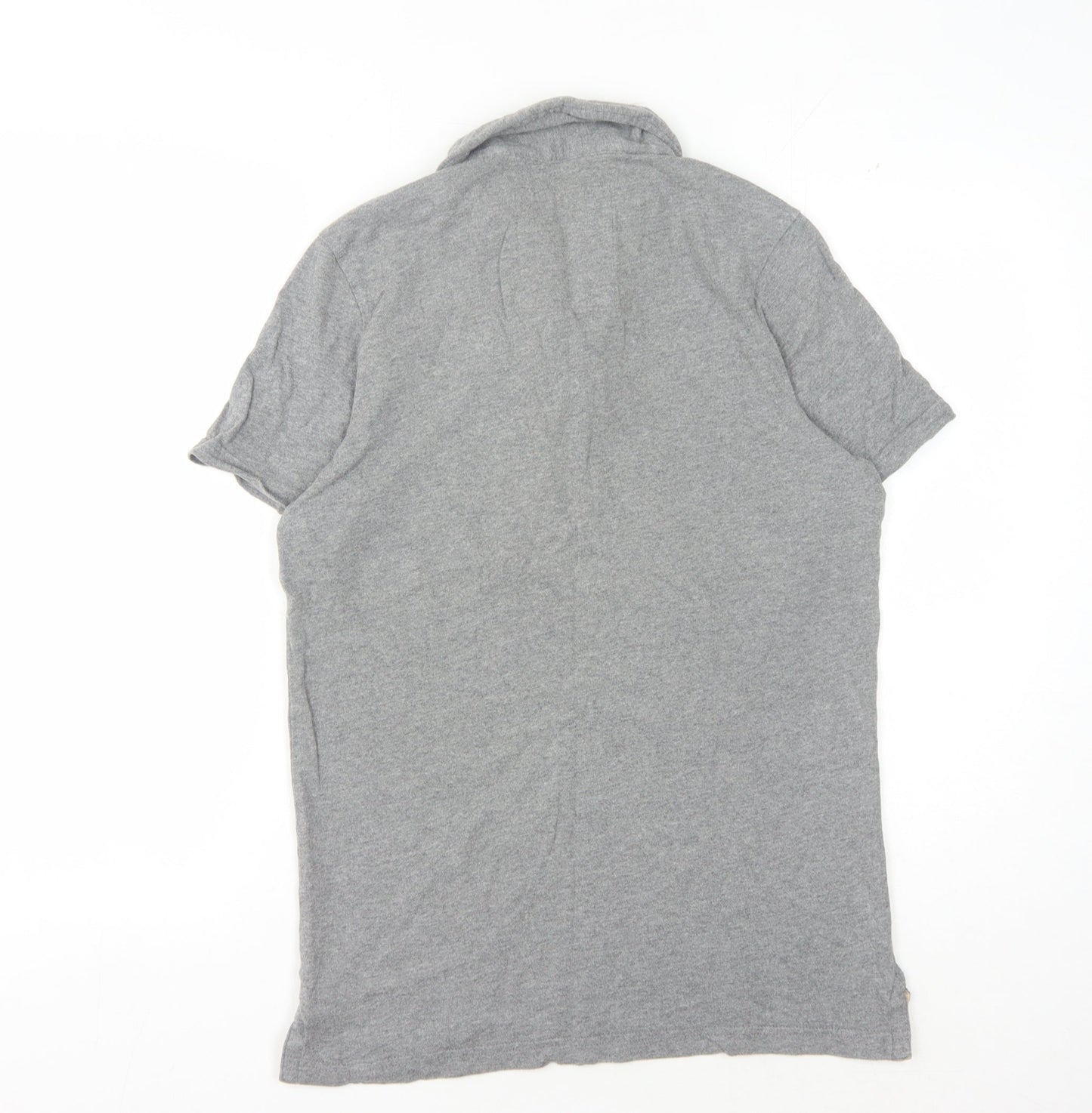 Hollister Men's Grey Polo Shirt L Cotton Casual