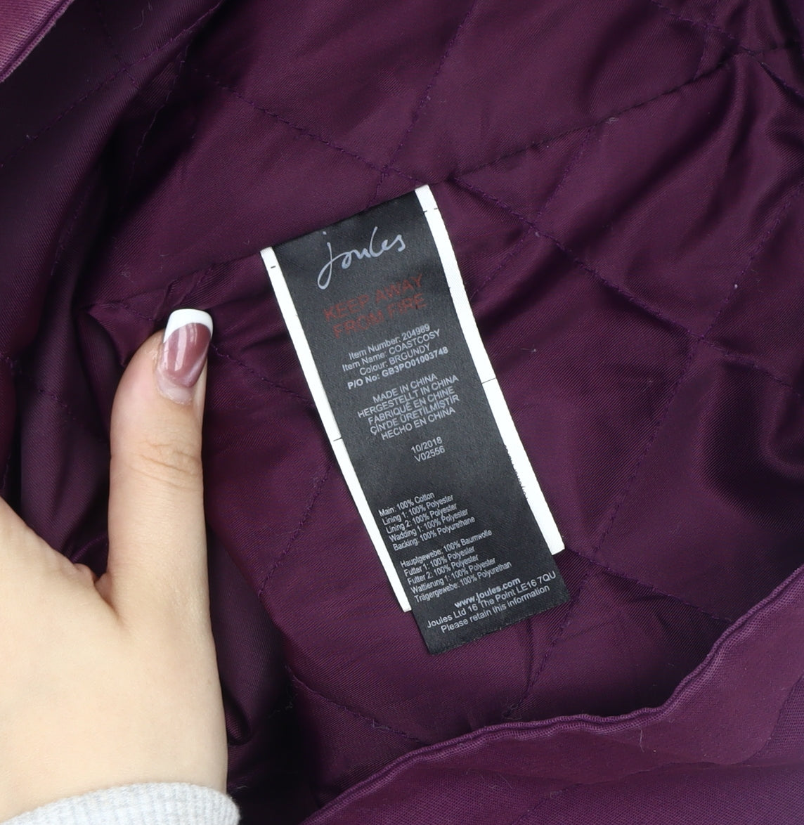 Joules Women's Purple Rain Coat Size 10