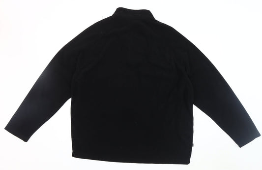 Mountain Life Men's Black Fleece 1/4 Zip Jumper 2XL