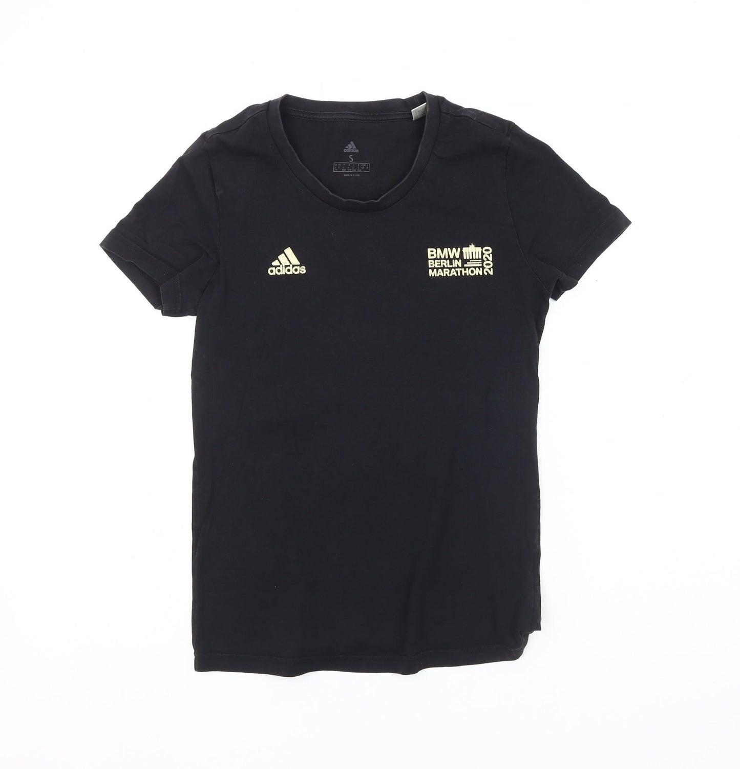 Adidas Unisex Black S T-Shirt with Berlin Marathon Print