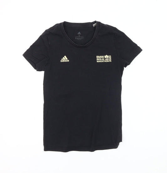 Unisex Adultss UK Size S adidas Black Cotton Blend T-Shirt
