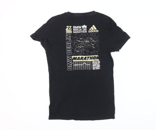 Adidas Unisex Black S T-Shirt with Berlin Marathon Print