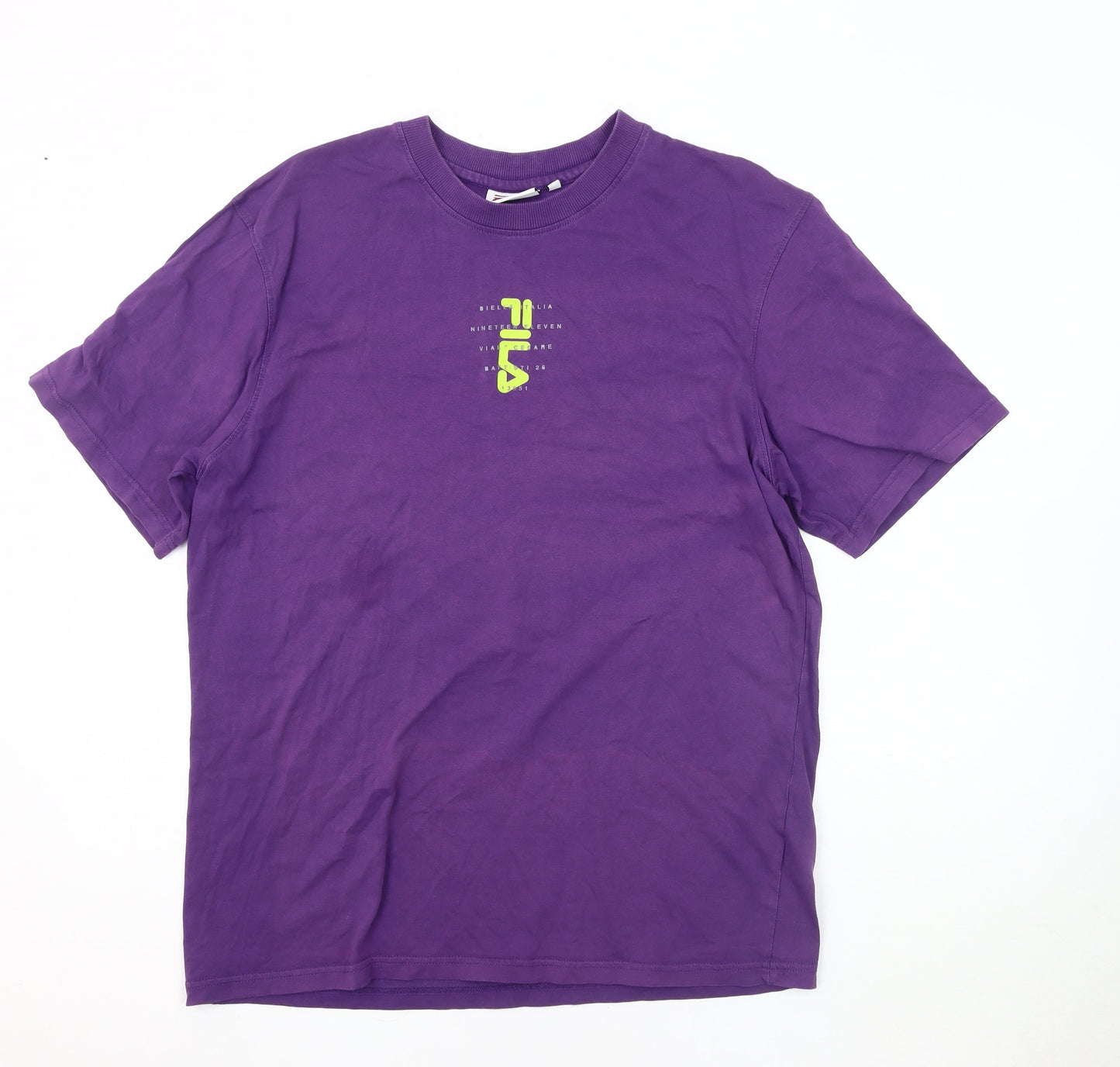 FILA Men's Purple Crew Neck T-Shirt - Size M