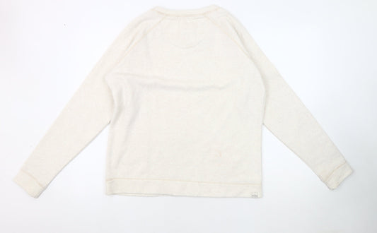 FatFace Women's Ivory Crew Neck Pullover Sweatshirt Size 12