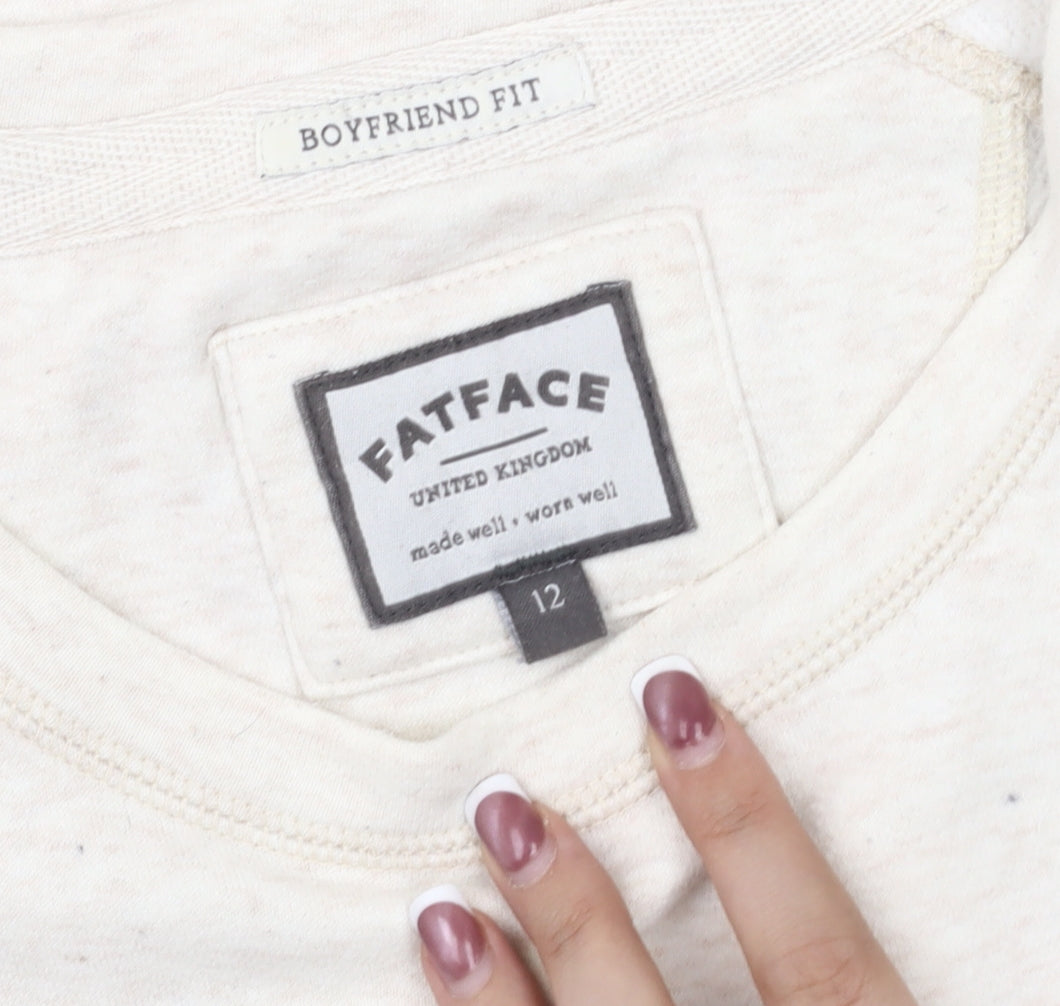 FatFace Women's Ivory Crew Neck Pullover Sweatshirt Size 12