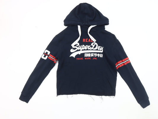 Womens UK S Regular Superdry Blue Pullover Hoodie