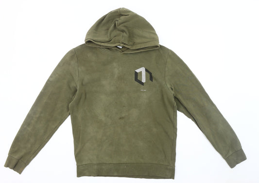 Mens UK S Regular JACK & JONES Green Pullover Hoodie