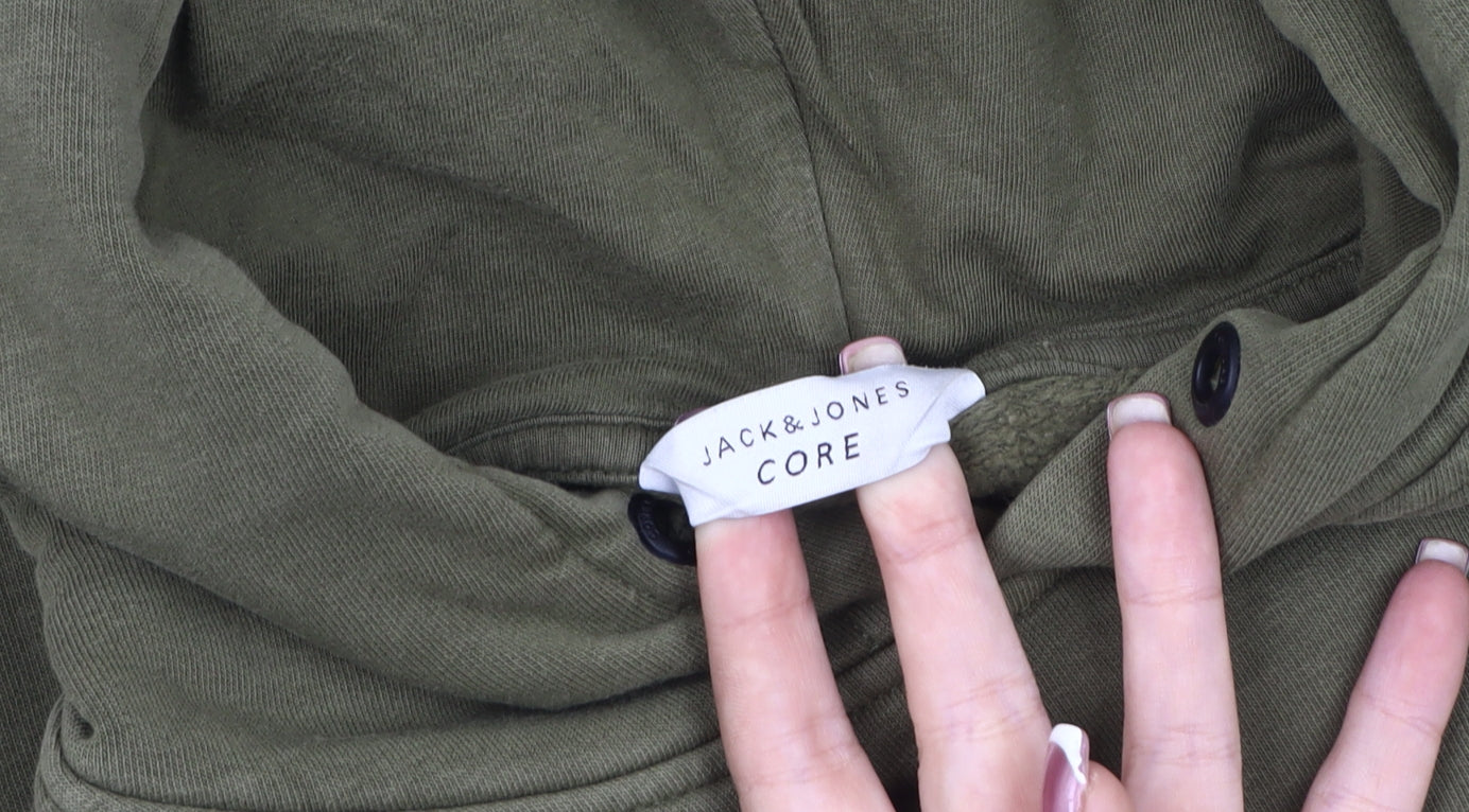 Jack & Jones Men's Green Pullover Hoodie Size S