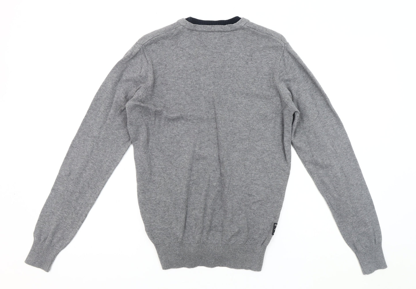 Jack & Jones Men's Grey Henley Jumper, Size S