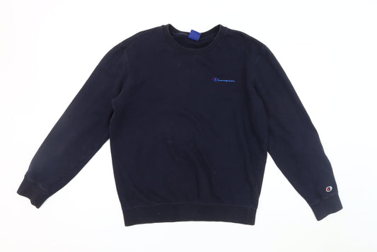 Champion Men's Black Medium Pullover Sweatshirt Logo