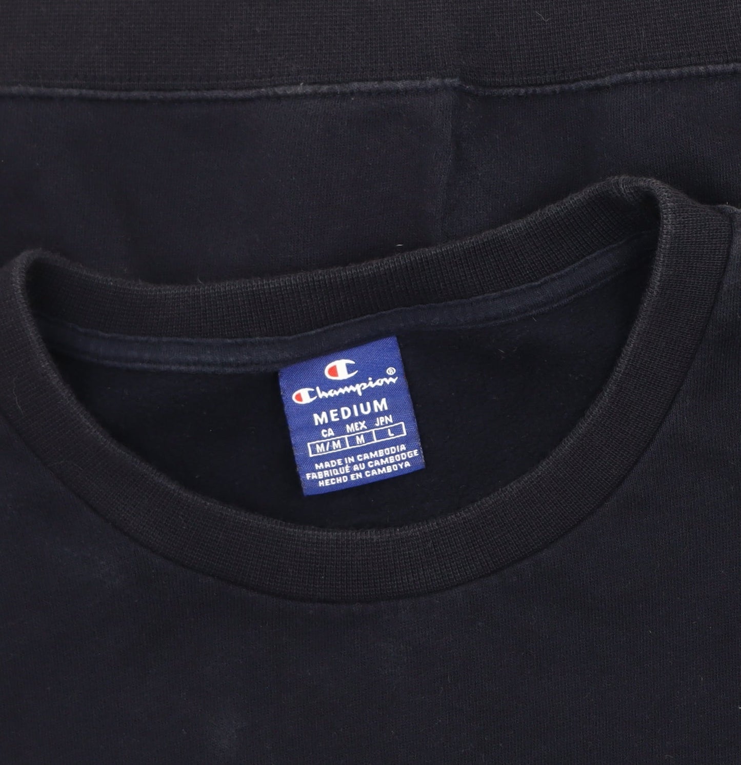 Champion Men's Black Medium Pullover Sweatshirt Logo