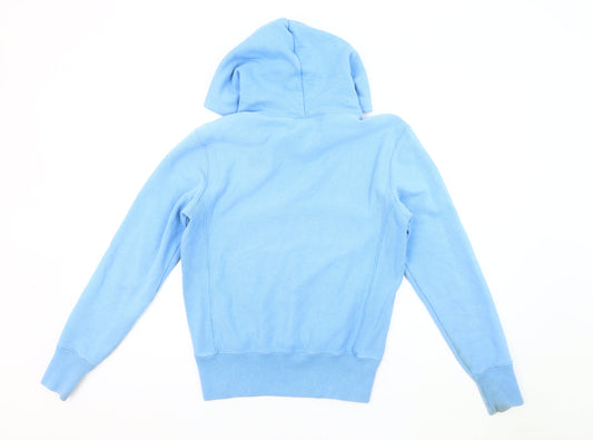 Champion Blue Unisex Hoodie Sz S Pullover Logo