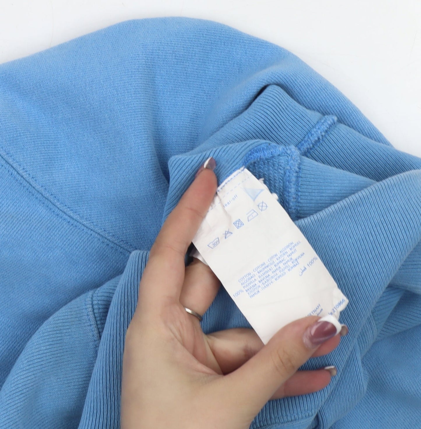 Champion Blue Unisex Hoodie Sz S Pullover Logo