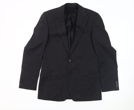 Jeff Banks Men's Black Wool Blazer, 36, Regular Fit