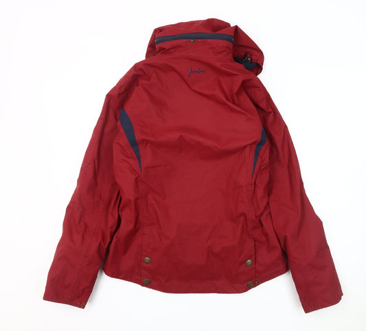 Joules Women's Red Anorak Jacket, Size 8, Hooded