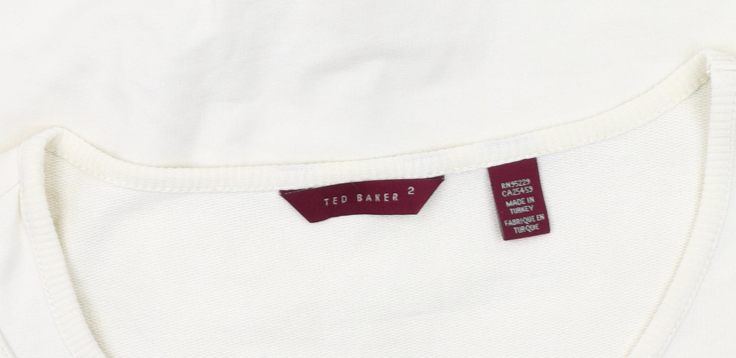 Ted Baker Women's Ivory Beaded Blouse Size 10