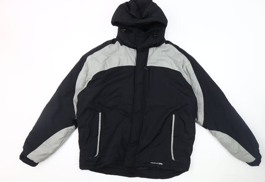 Trespass Men's Black Puffer Jacket M, Hooded, Waterproof