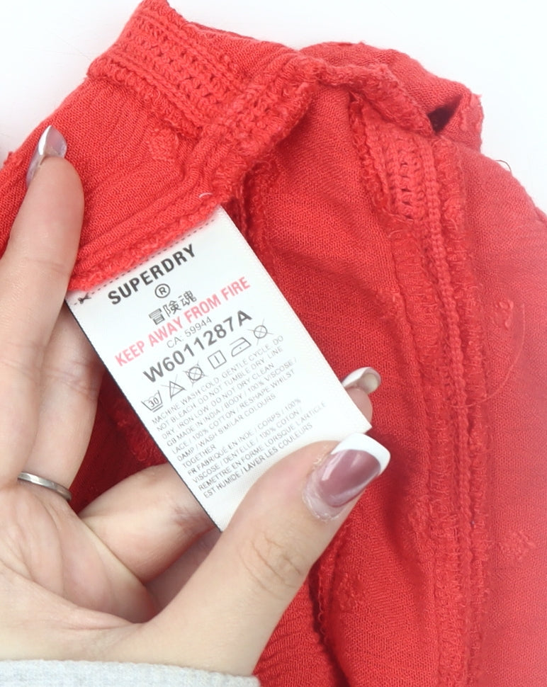 Superdry Women's Red Camisole Tank Top Size 12