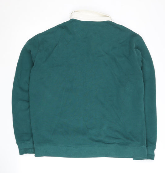 Marks and Spencer Green Collared Men's Sweatshirt L