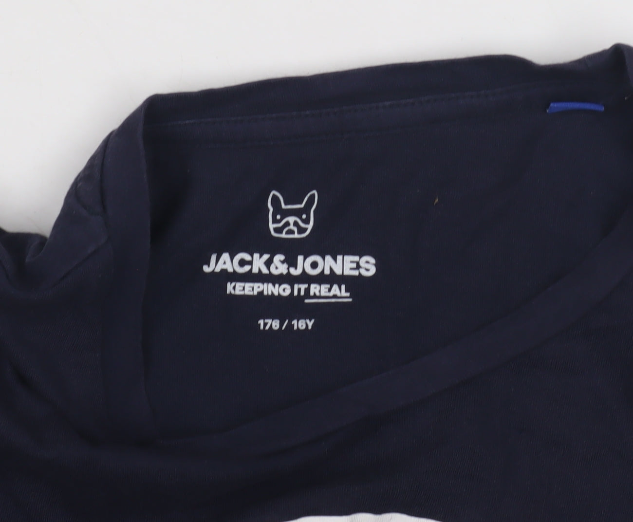 Jack & Jones Teen Blue Graphic Logo T-Shirt, Size 16