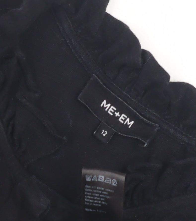 ME+EM Women's Black Midi A-Line Dress Size 12