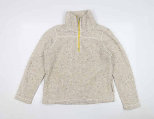 FatFace Women's Beige 1/2 Zip Sweatshirt Size 10