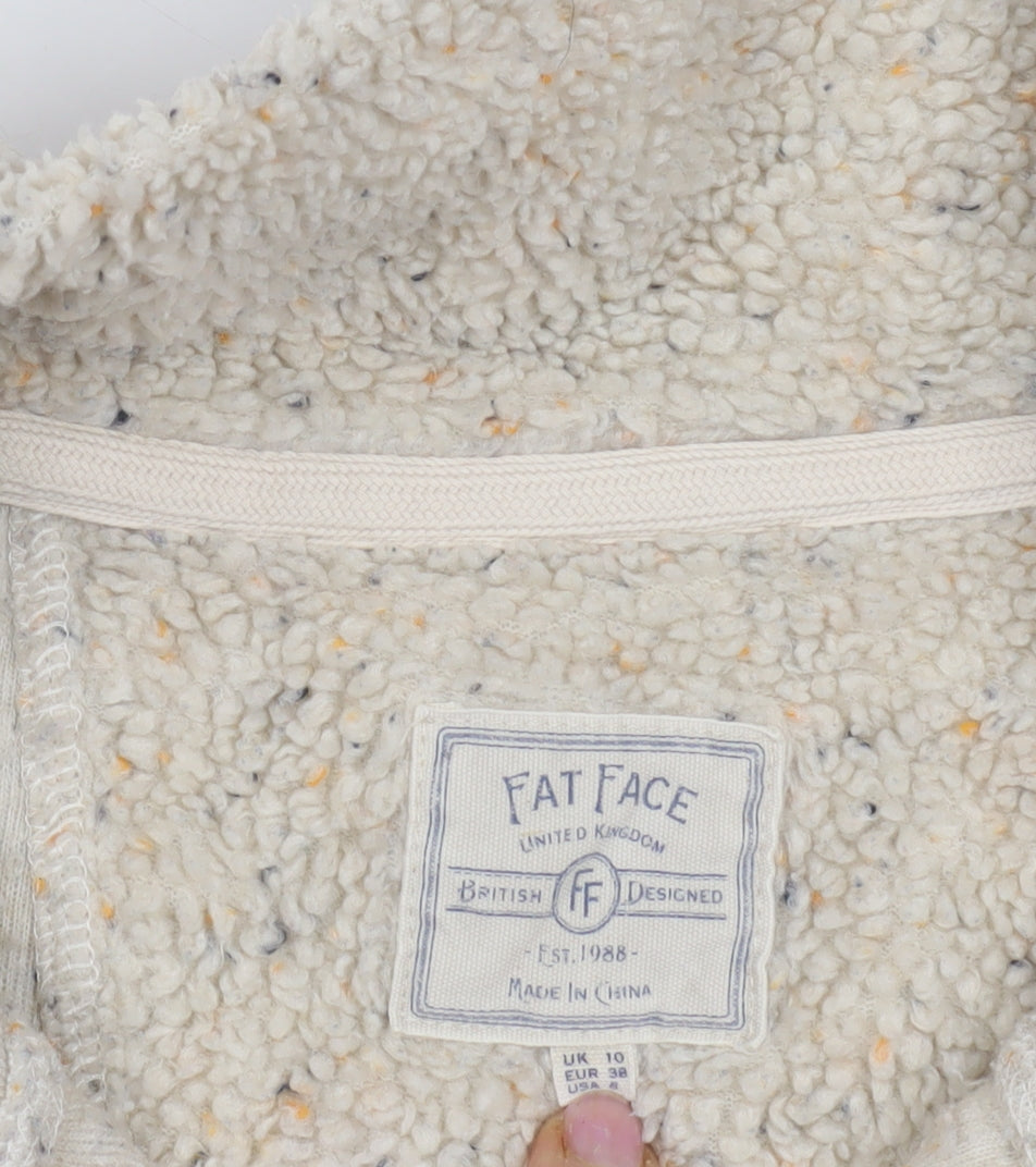 Fat Face Women's Beige 1/2 Zip Sweatshirt Size 10