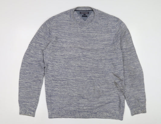 Tommy Hilfiger Men's Blue L Knit Cotton Pullover Jumper