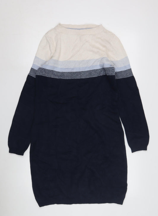 Crew Clothing Women's Ivory Blue Jumper Dress Size 10