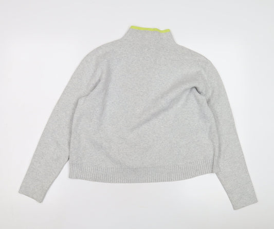 Sweaty Betty Women's Grey Mock Neck Jumper XS