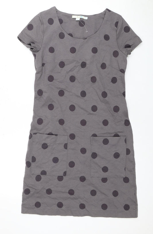 Boden Women's Grey Polka Dot Cotton Dress, Size 10