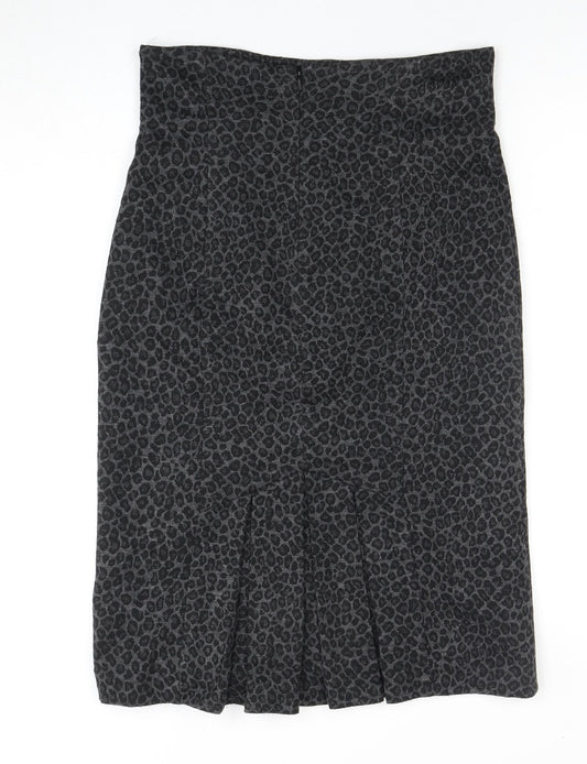 Laura Ashley Women's Black Animal Print Skirt, Size 12