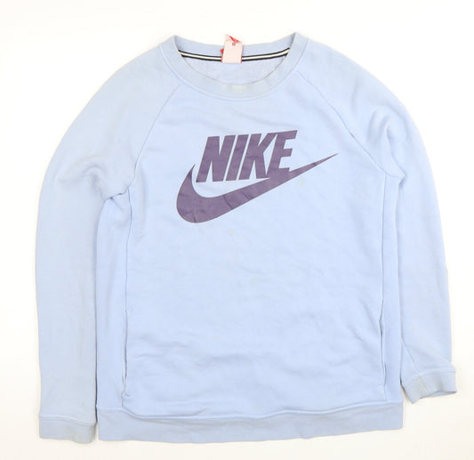 Mens UK M Regular Nike Blue Pullover Sweatshirt