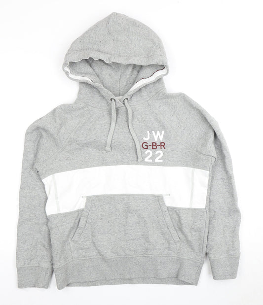 Jack Wills Men's Grey Hoodie - Size L, Logo Design