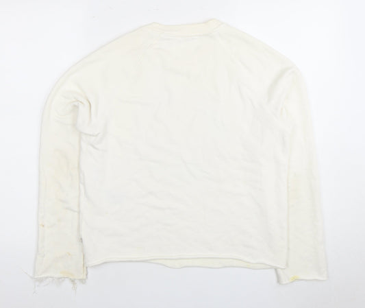 Womens UK M Regular Levi Strauss Ivory Pullover Sweatshirt