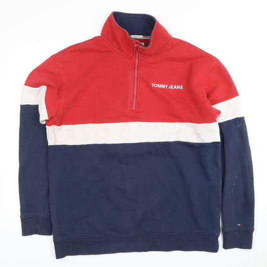 Tommy Jeans Men's Red White Blue Pullover Sweatshirt M