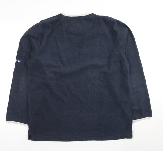 Reebok Unisex Blue XL Pullover Sweatshirt, Fleece, Logo Accent