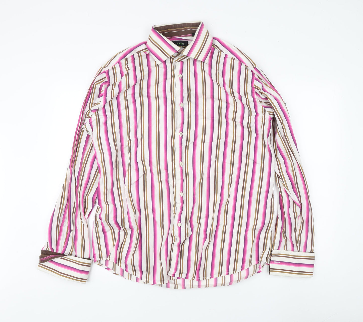 Jones Men's Multicoloured Striped Dress Shirt
