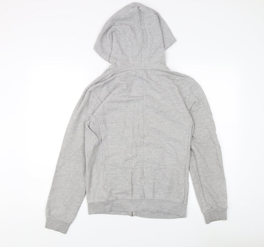 Zara Unisex Grey Full Zip Hoodie, Size S, Casual Essential