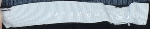 Close-up detail of Yaya Women Black Blouse, size 14, Relaxed Casual