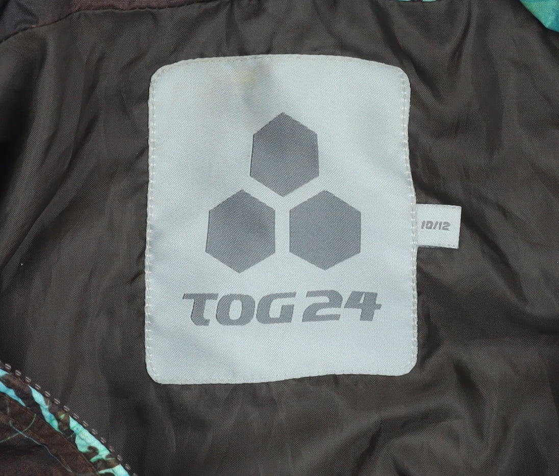 TOG 24 Women's Brown Floral Hooded Rain Jacket
