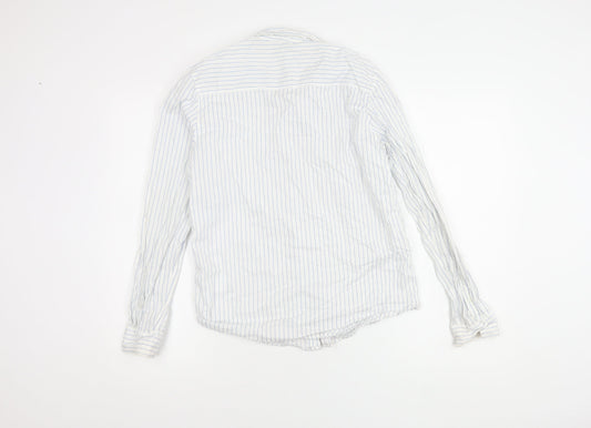 H&M Girls White Striped Button-Up Shirt 13-14 Years