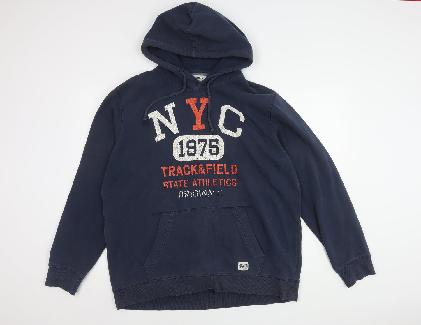 Jack & Jones Men's Blue 2XL Pullover Hoodie