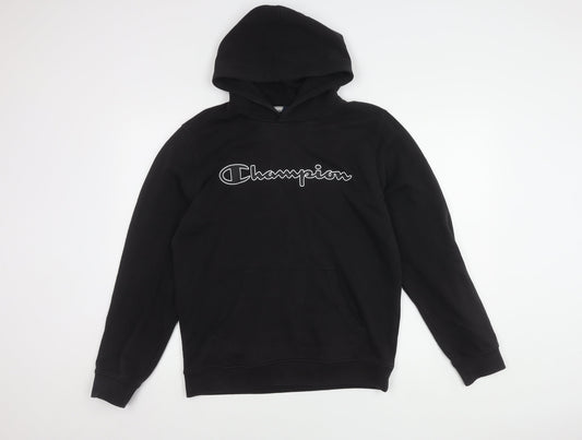 Champion Men's Black Pullover Hoodie M Logo